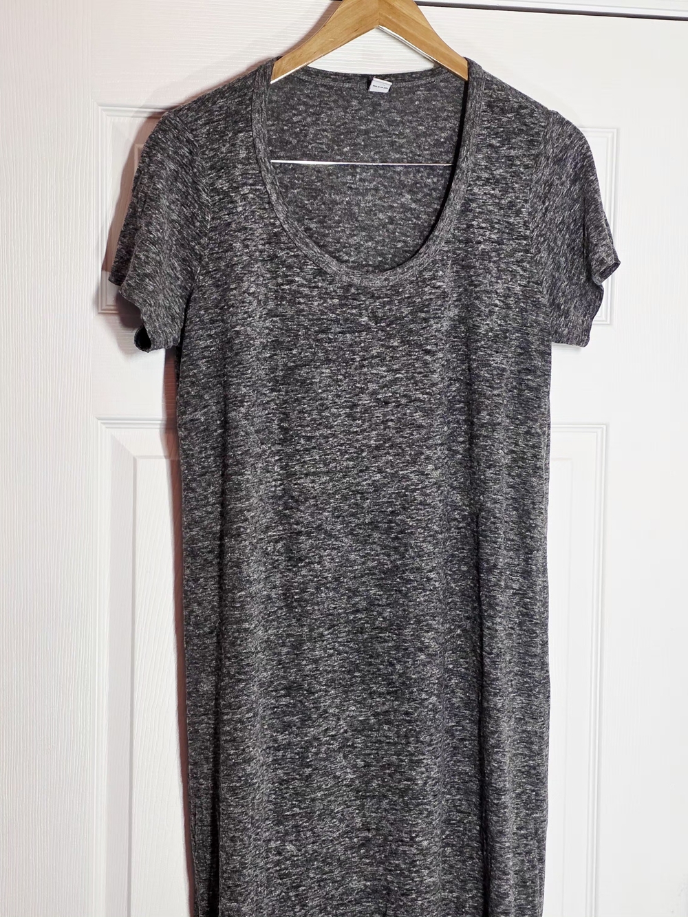 Old Navy Short Sleeve Linen Maxi Dress Heather Gray LG